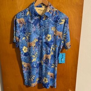 Leopard Polo Shirt Mens Small Birdie Bound Golf